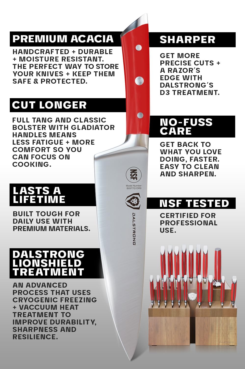 Dalstrong Gladiator Elite: cuchillo para carne de 9 pulgadas para filetear.