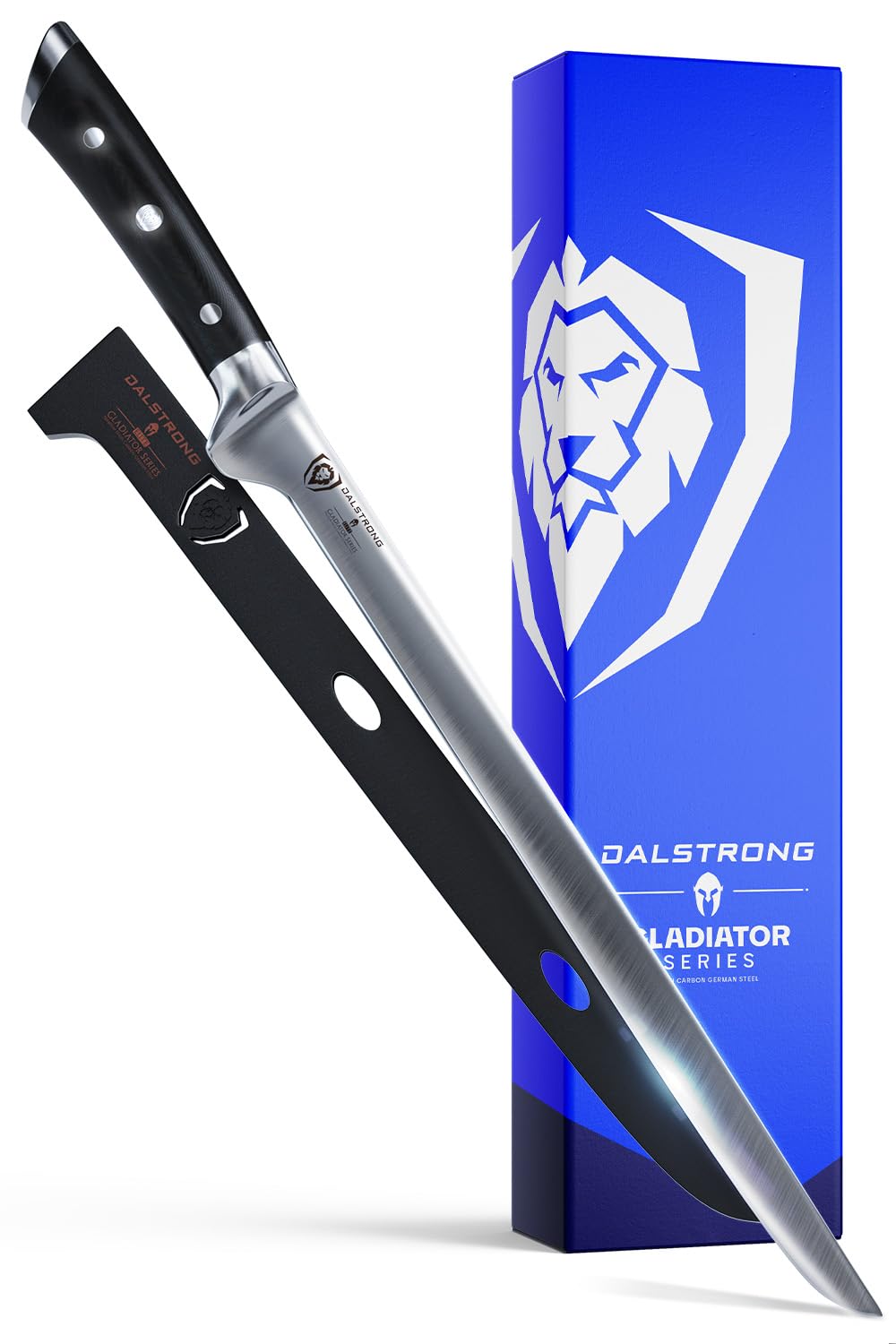 Dalstrong Gladiator Elite Cortador de carne 12 pulgadas, frente, borde afilado para rebanar con precisión.