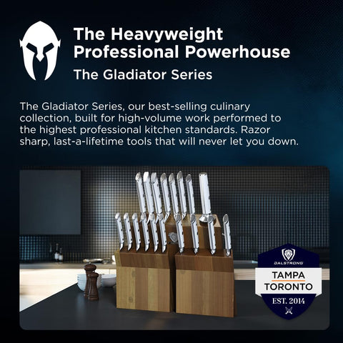 Dalstrong Gladiator Elite: cuchillo de pan de 9 pulgadas para cortes consistentes.