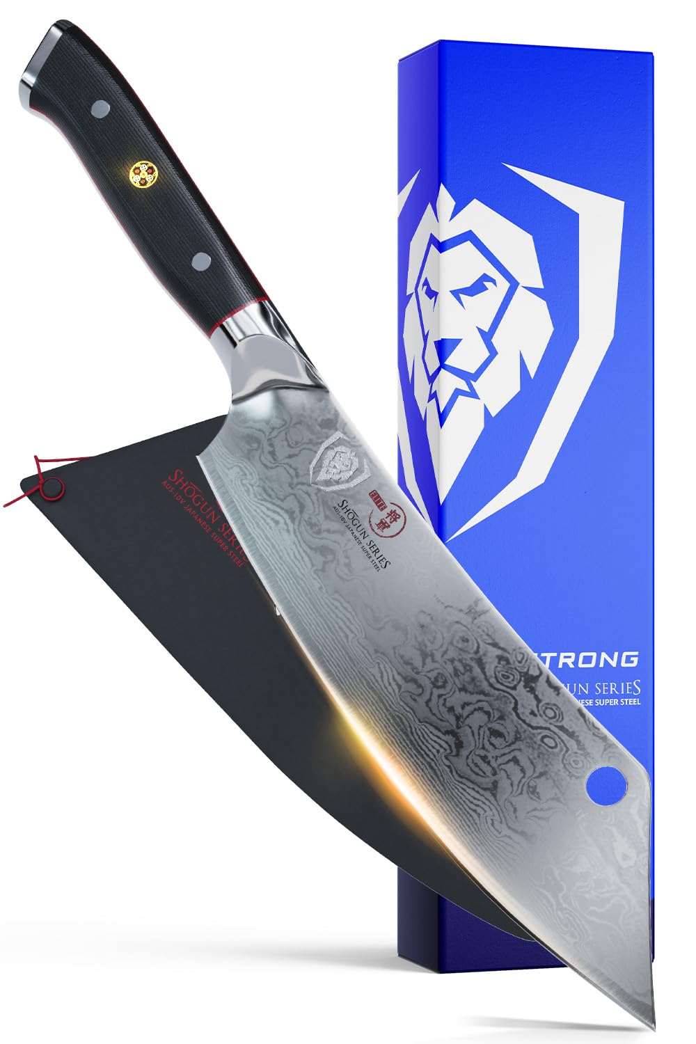 Dalstrong híbrido hachuela y cuchillo chef, hoja de 12 pulgadas, precisión para filetear carne y verduras.