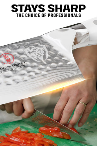 Dalstrong hoja Damascus Tsunami Rose, 67 capas, resistencia y brillo decorativo.