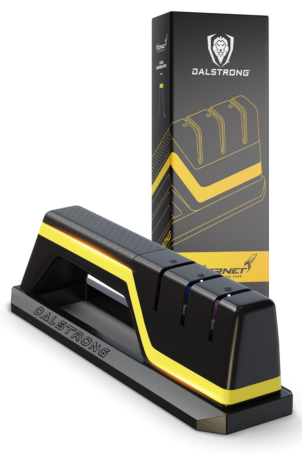 Dalstrong Hornet: afilador de cuchillos con tres etapas para afilado preciso.