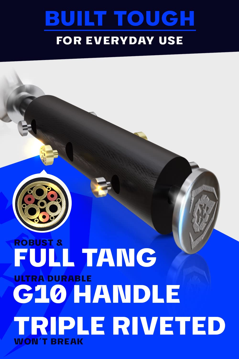 Dalstrong Impaler: mango G10 resistente para un agarre cómodo