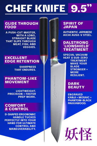 Dalstrong Kiritsuke Phantom: mango pakkawood para tacto cómodo y seguro
