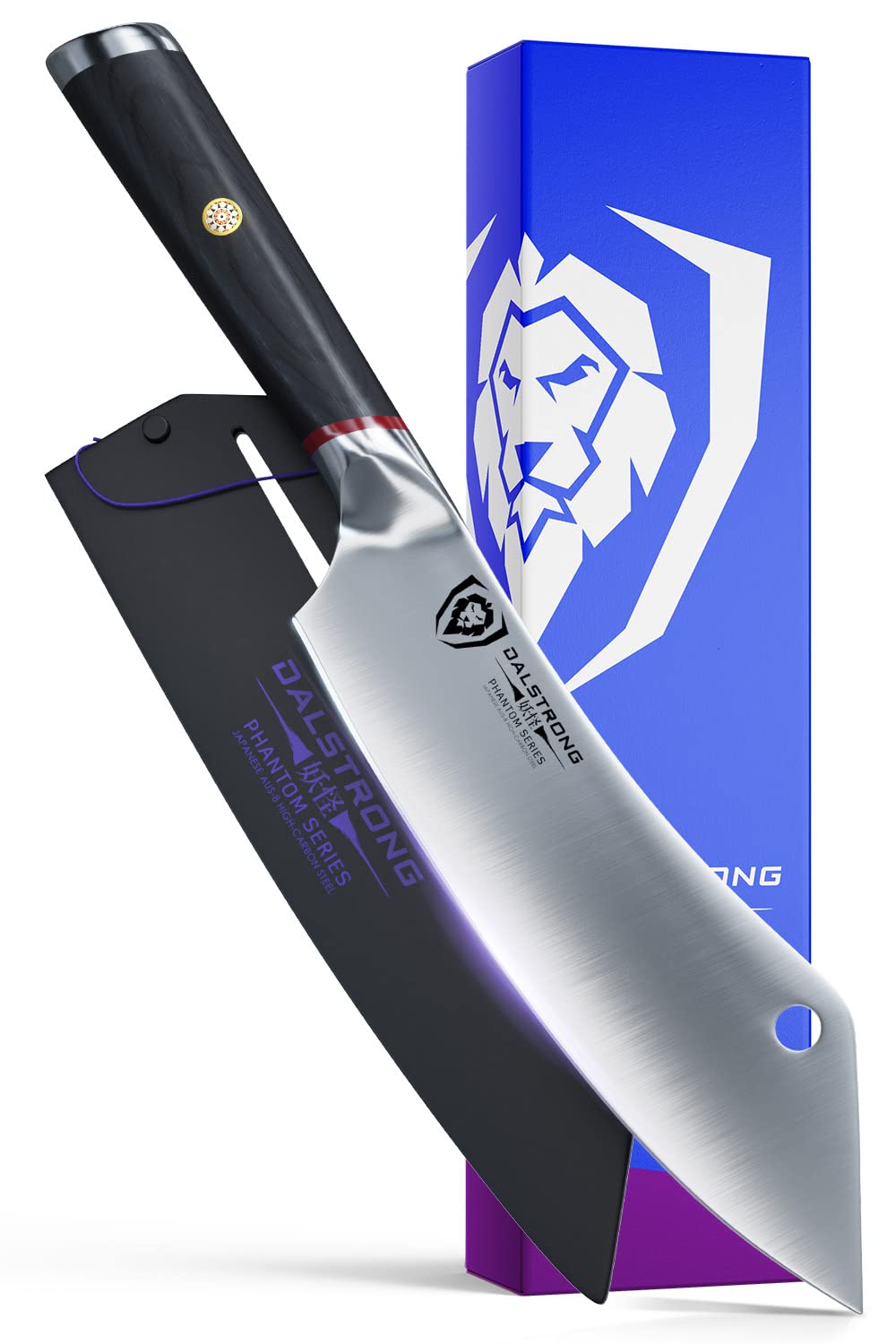 Dalstrong The Crixus cuchillo híbrido de 8 pulgadas para cortes versátiles en la cocina.