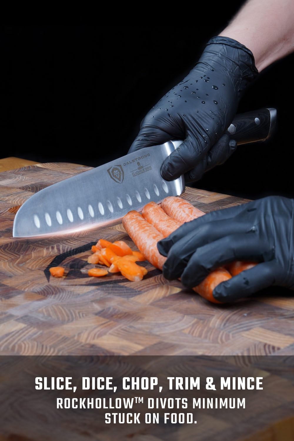 Dalstrong Santoku Gladiator Elite con funda incluida para almacenamiento seguro