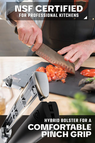 Dalstrong Santoku Vanquish 7 pulgadas, afilado de precisión, cada corte perfecto.