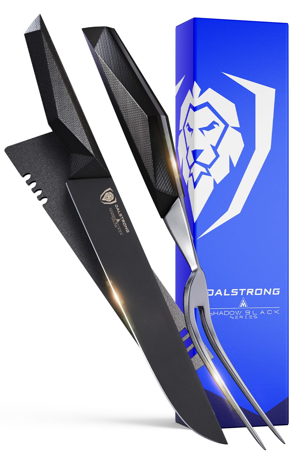 Dalstrong Shadow Black cuchillo de 9 pulgadas para cortes precisos en asados.