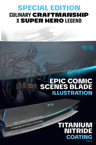 Dalstrong Shadow Black Edition Batman, diseño icónico para precisión en la cocina.
