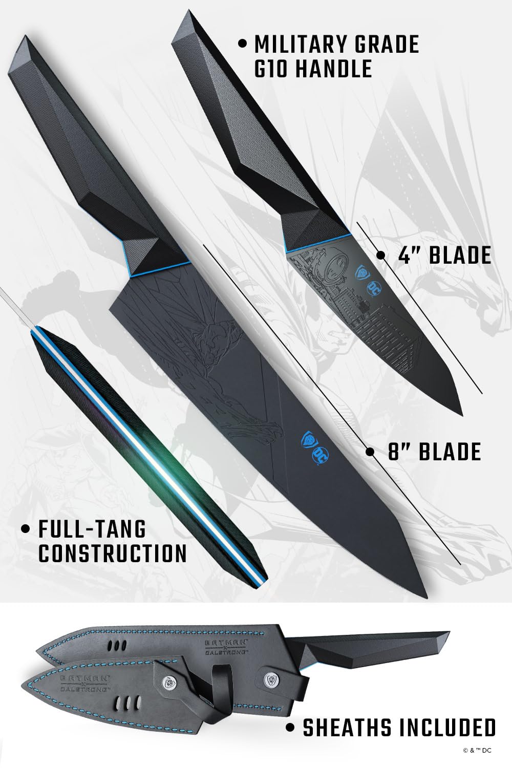 Mango G10 de Dalstrong Shadow Black, agarre cómodo y estable.