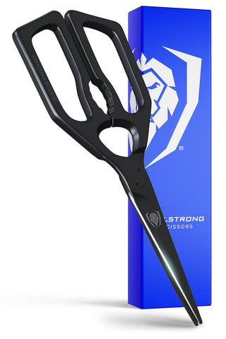 Dalstrong tijeras de cocina ambidextro: agarre cómodo y control preciso.