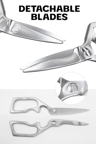 Tijeras multiuso de cocina Dalstrong para quesadillas y mariscos.