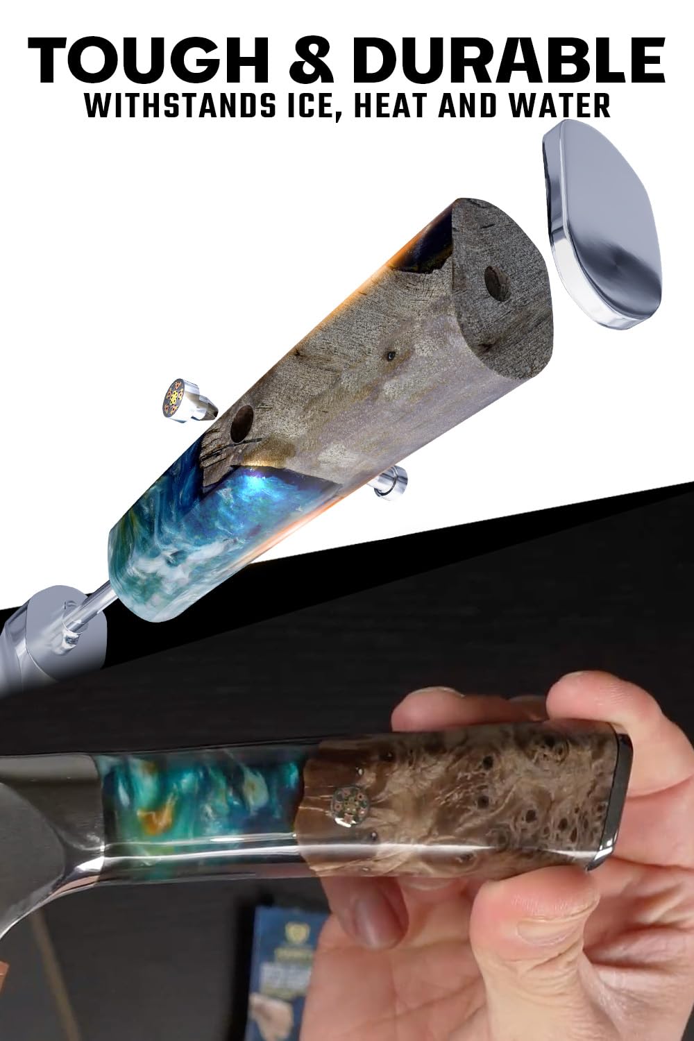 Dalstrong Valhalla: funda de cuero incluida para proteger el cuchillo durante transporte.