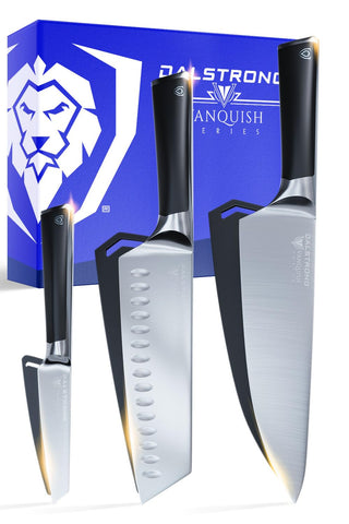 Dalstrong Vanquish: cuchillo chef, hoja afilada para cortes precisos.