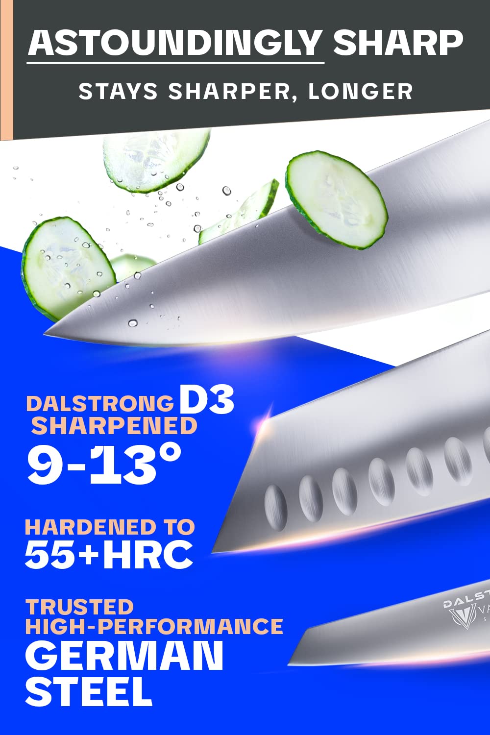 Dalstrong Vanquish: cuchillo santoku, precisión para verduras y carnes.
