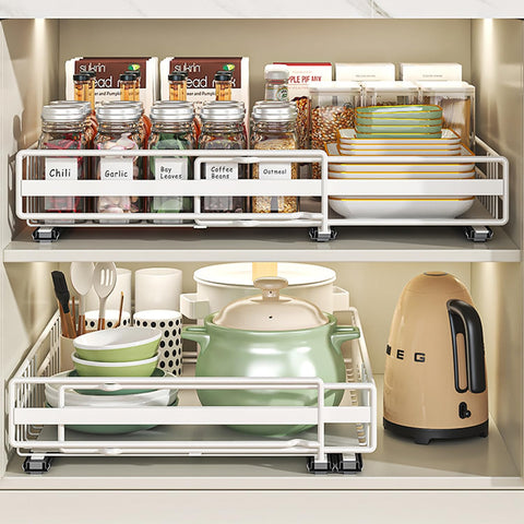 DAMAIXINGSHUO dos-pack organizador de gabinete deslizante con ajuste 12-20 pulgadas para cocinas.