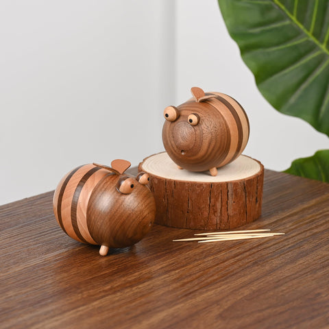 Damuzhi abeja en madera de nogal: toque cálido para la mesa.