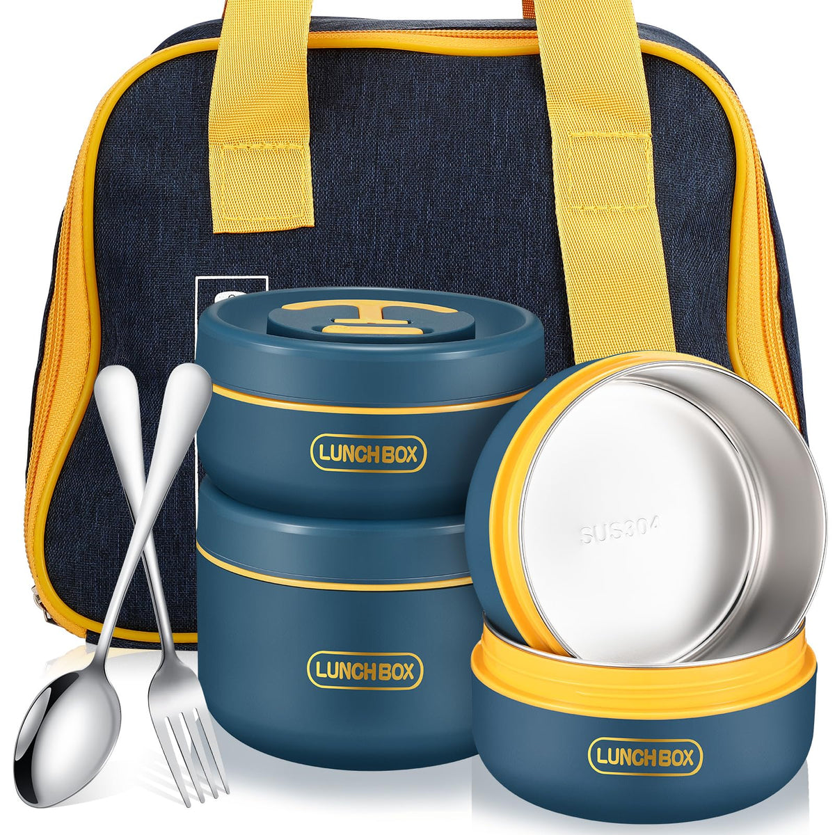 Dandat conjunto almuerzo 15oz: caja bento para porciones separadas y sabor preservado