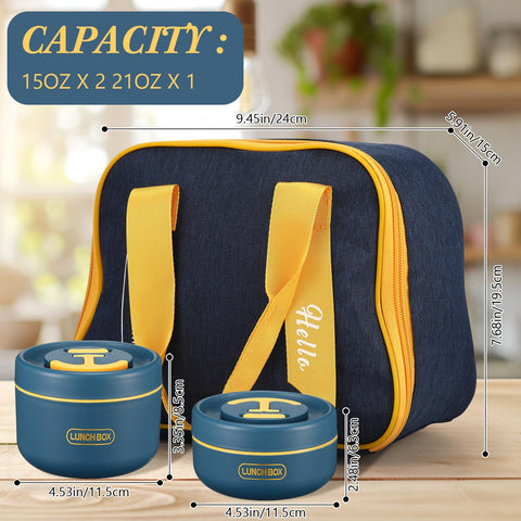 Dandat caja bento 21oz: espacio para plato principal, ensalada y postre
