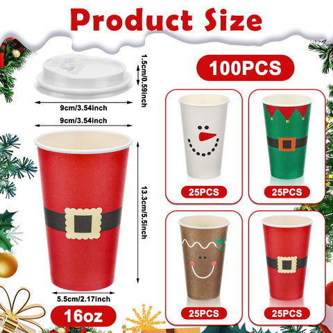 La taza Dandat navidad 16oz con tapa alce, diseño festivo para café.