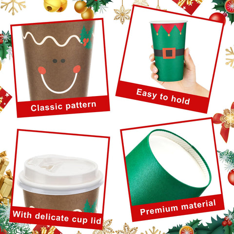 Las tazas Dandat navidad 16oz con tapas ofrecen diseños alegres para reuniones.