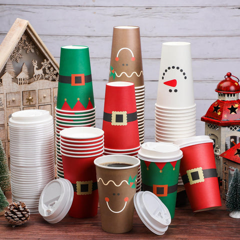 La taza Dandat navidad 16oz con tapa tiene muneco-nieve, perfecta para cacao caliente.