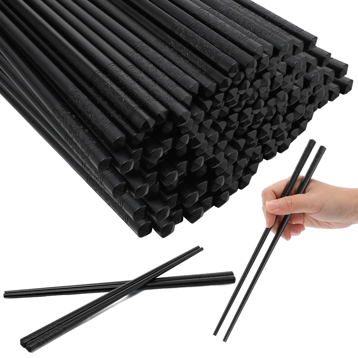 Palillos de fibra de vidrio Dandat de 9.5 pulgadas, aptos para lavavajillas; ideales para comida china y japonesa.