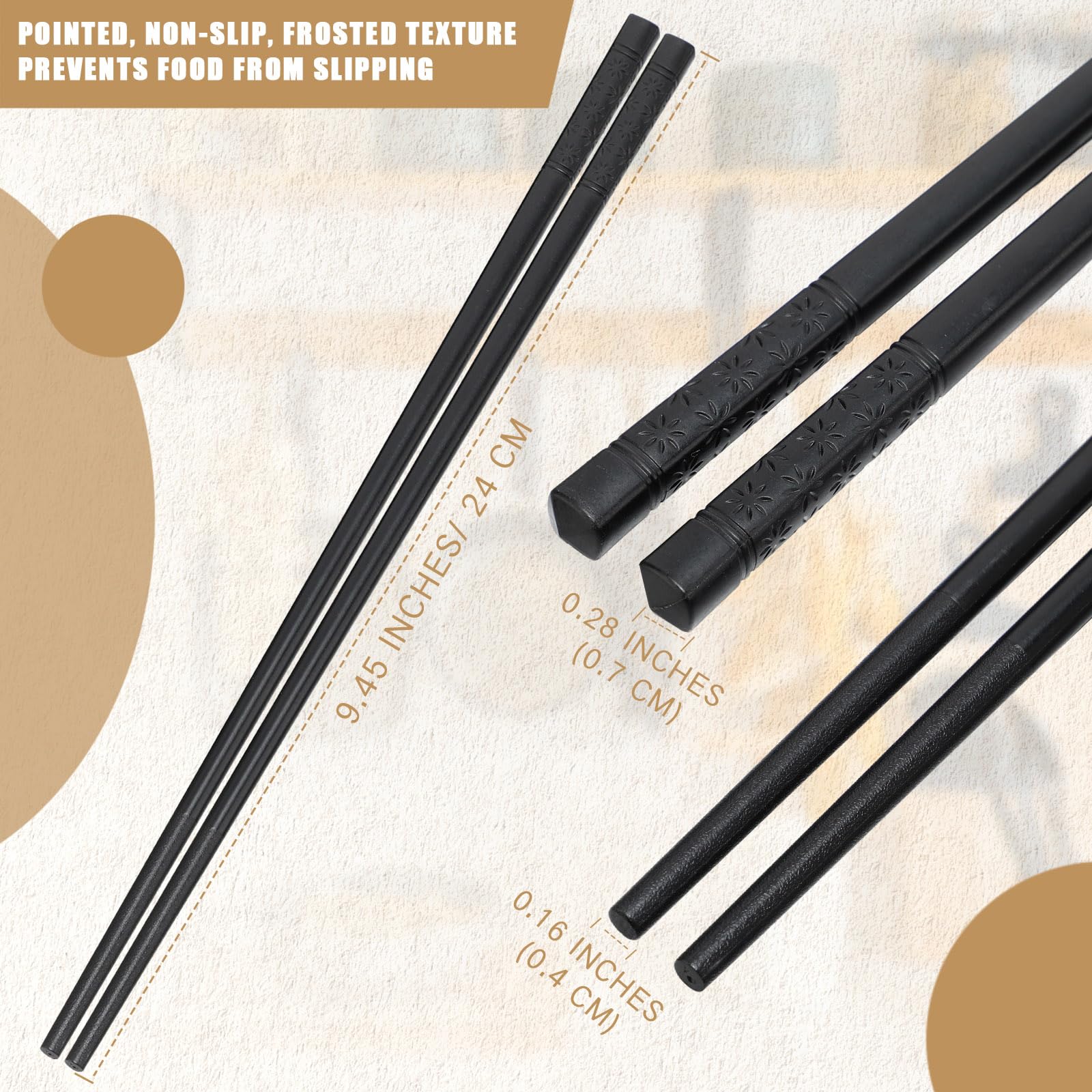 Palillos con patrón de cereza Dandat, elegantes para mesa asiática y uso diario.