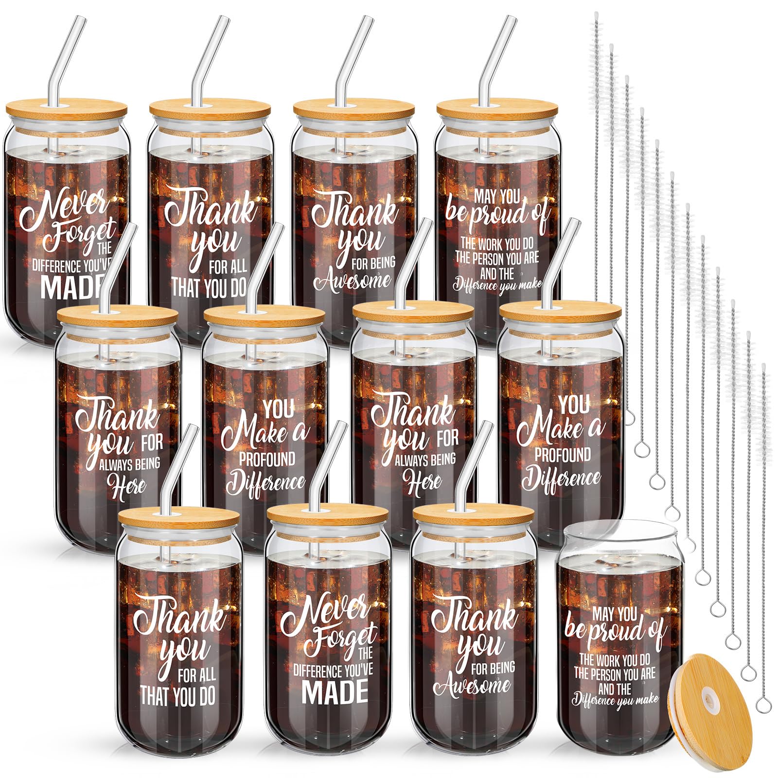 Vaso cristal Dandat 16oz con tapa, ideal para agradecer a empleados