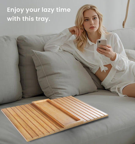 Danfoxer: bandeja para snacks y bebidas, ideal para controles y teléfono.