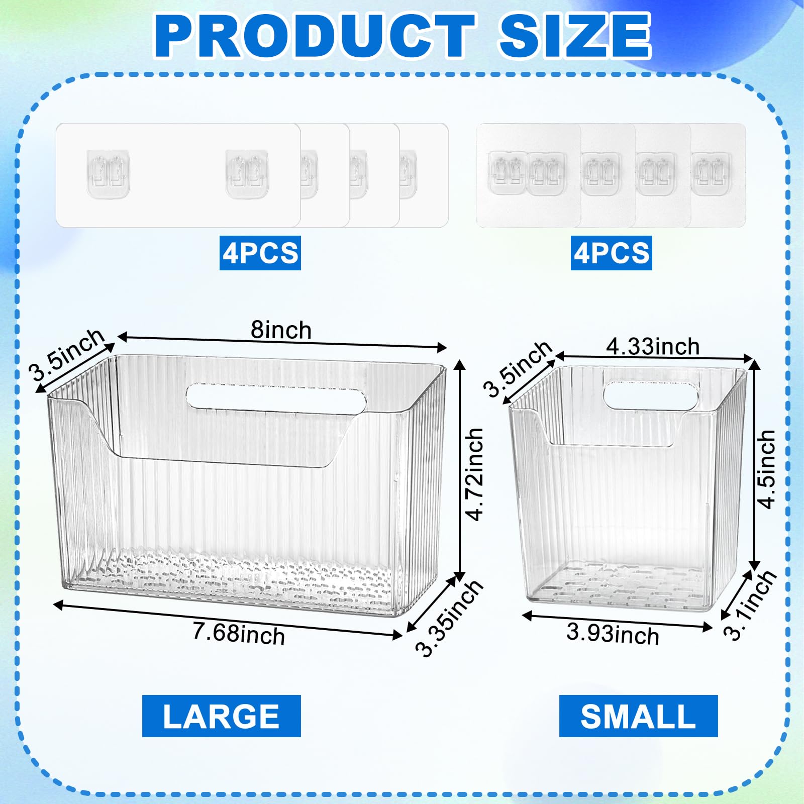 DANHMAO Bins pared pequeño, almacenamiento compacto para baño.