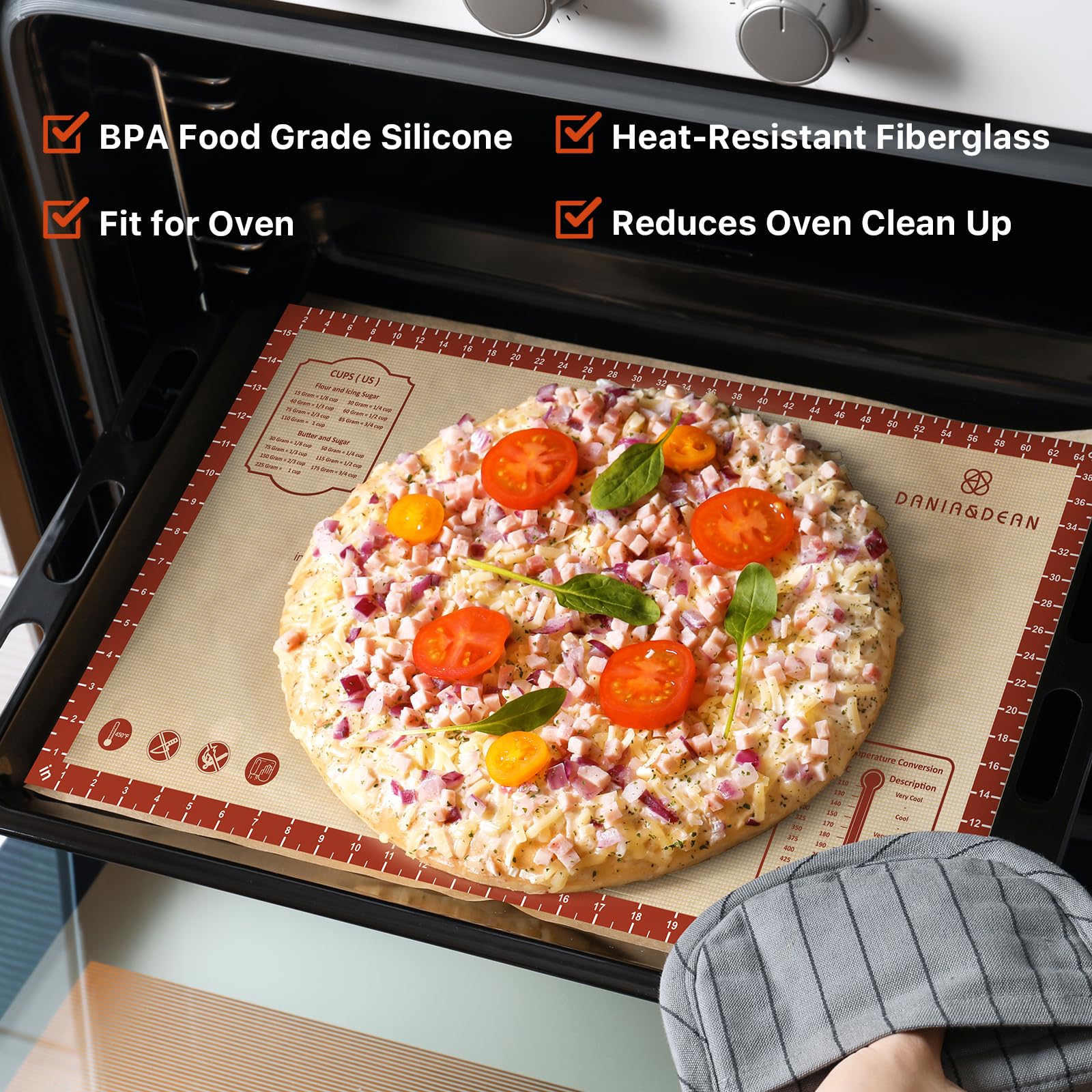 Mat de silicona resistente al calor para horno y microondas DANIA & DEAN.