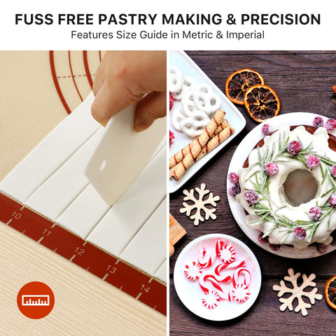 Uso multifuncional para hornear pizzas, galletas y pasteles con este mat.