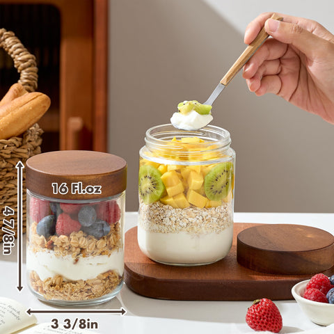 Apertura amplia de Danmu facilita rellenar yogur o ensaladas.