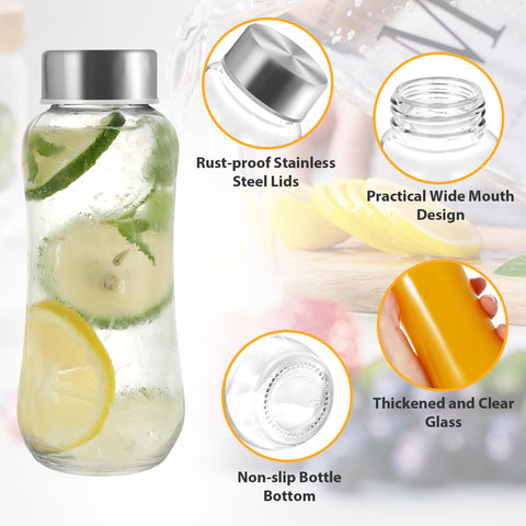 Botella Danmu de vidrio 8 onzas, diseño ergonómico para un agarre cómodo.