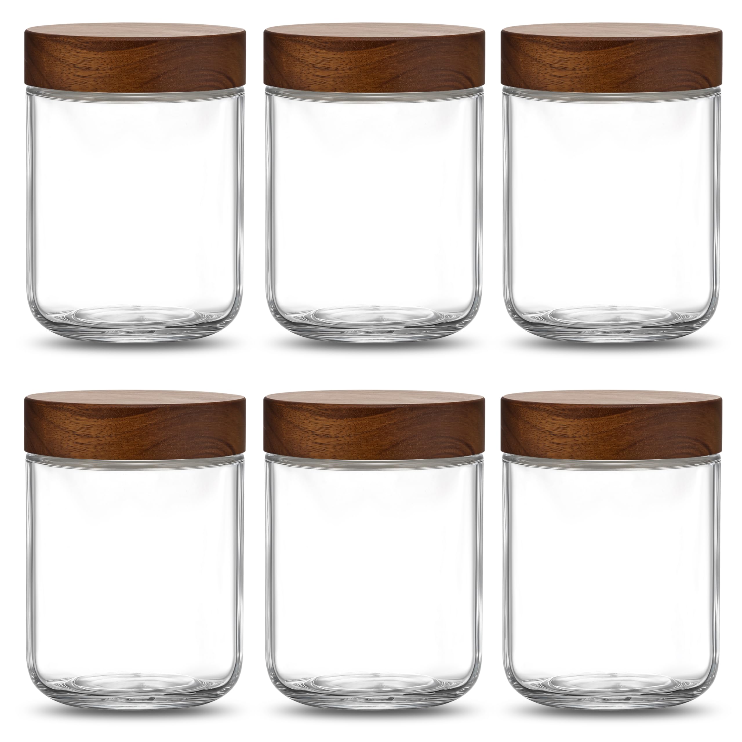 Danmu frascos de vidrio 16 oz con tapas de madera para almacenar avena remojada.