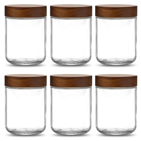 Danmu frascos de vidrio 16 oz con tapas de madera para almacenar avena remojada.