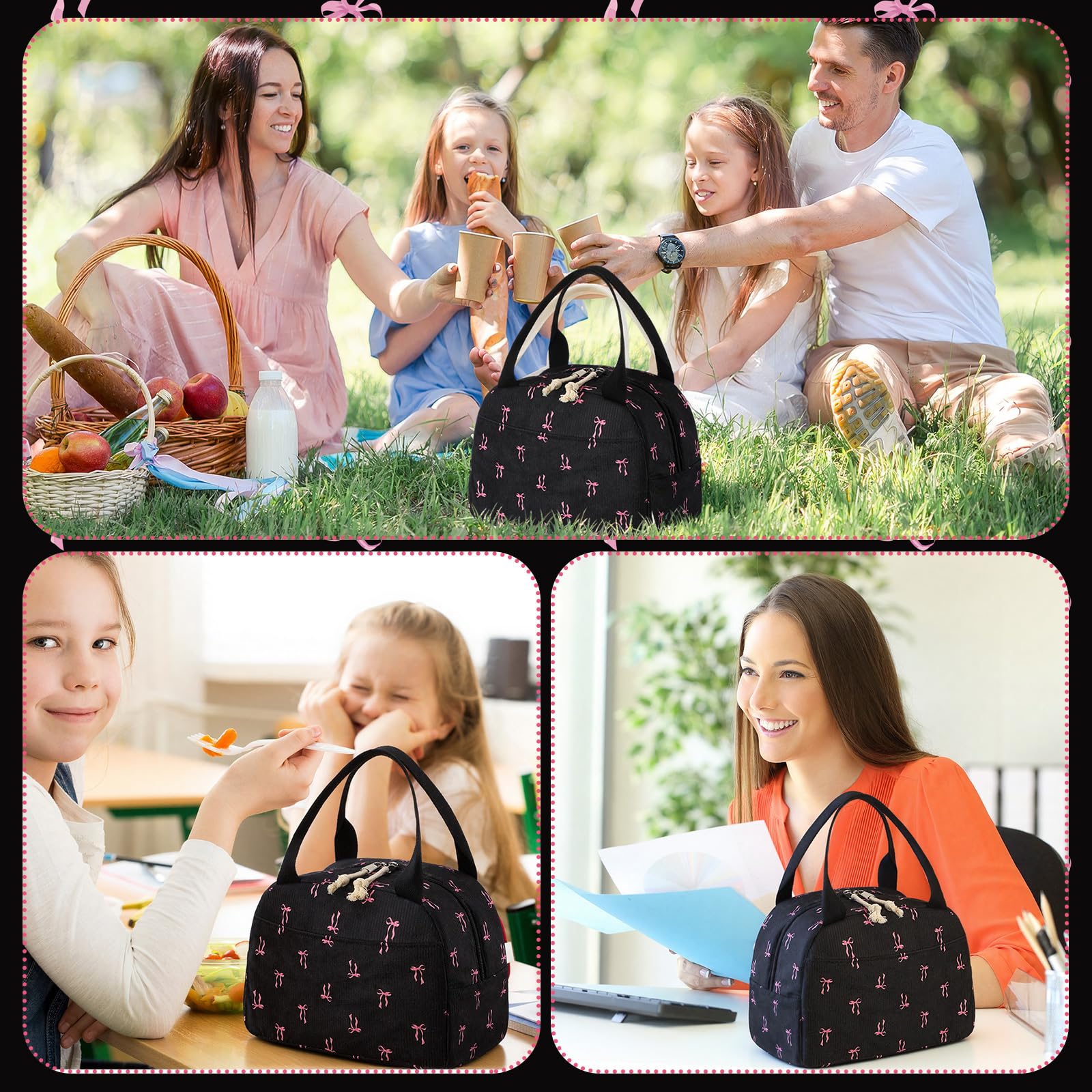 Dansydaisy interior aislante con forro de aluminio para mantener la comida fresca.