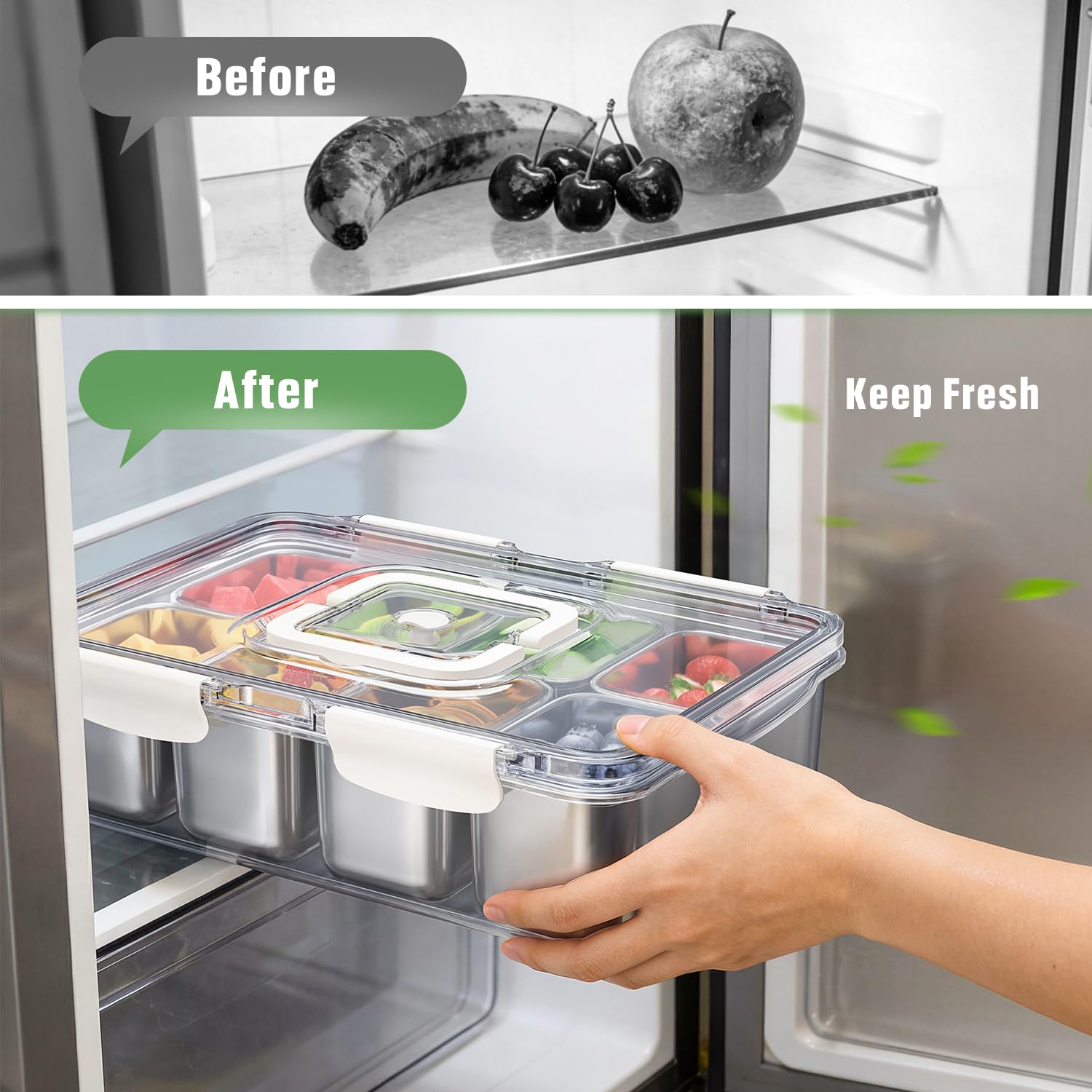daotengql caja snackle bandejas removibles para limpieza fácil.