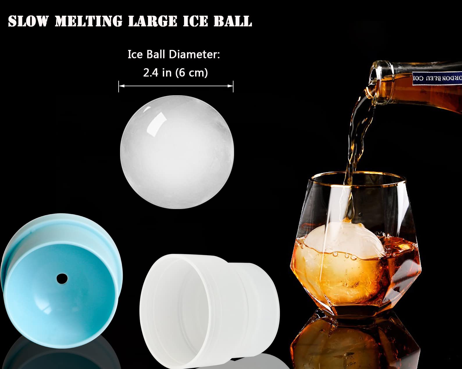 DAPOWER conjunto de 4 moldes redondos para hielo elegante.