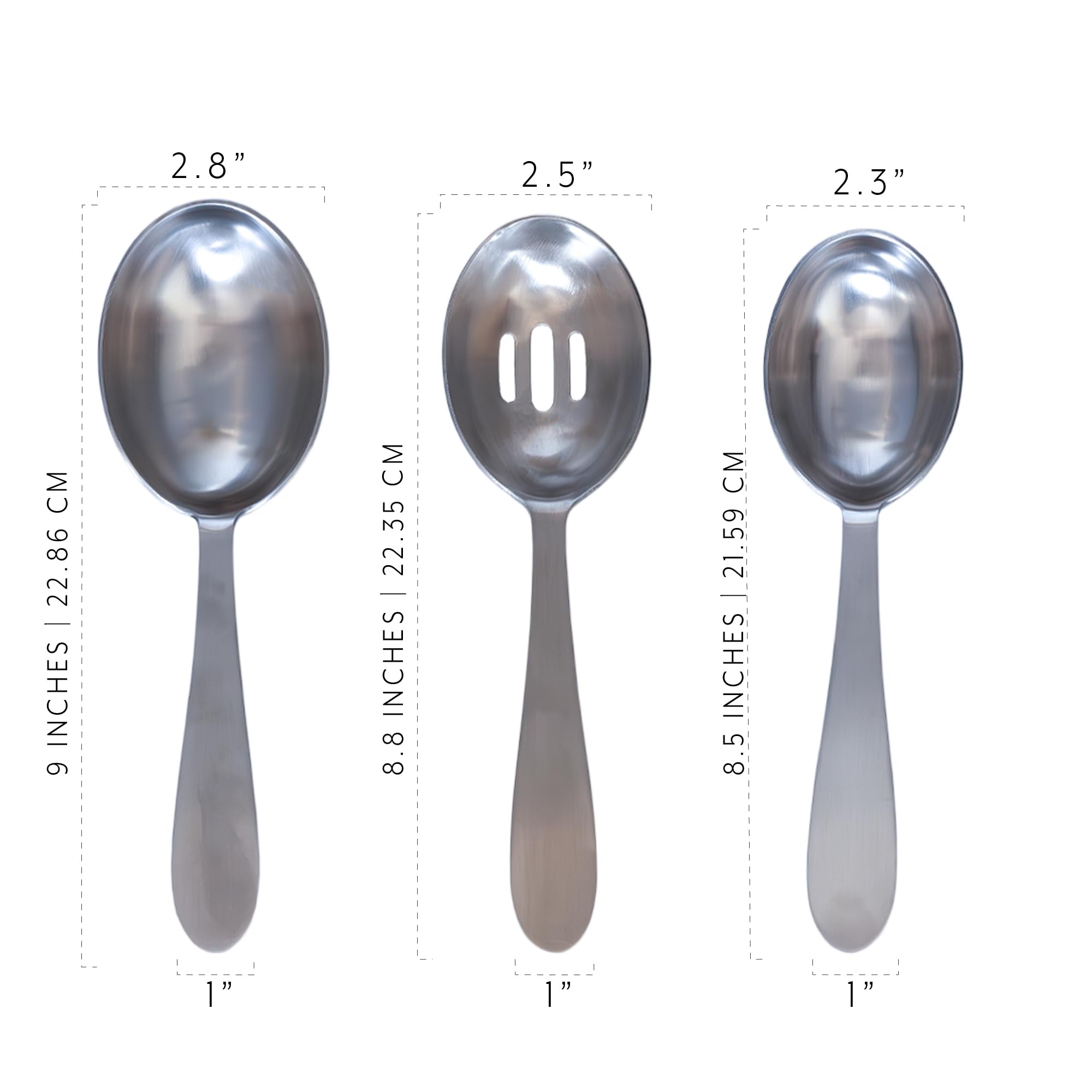 Darware: cucharas ranuradas 1/2 taza para porciones grandes.