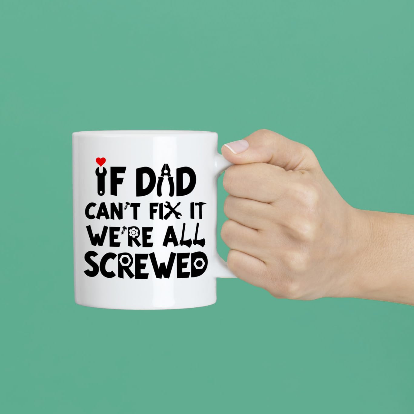 Taza cerámica de alta calidad DasyFly para papá, duradera.