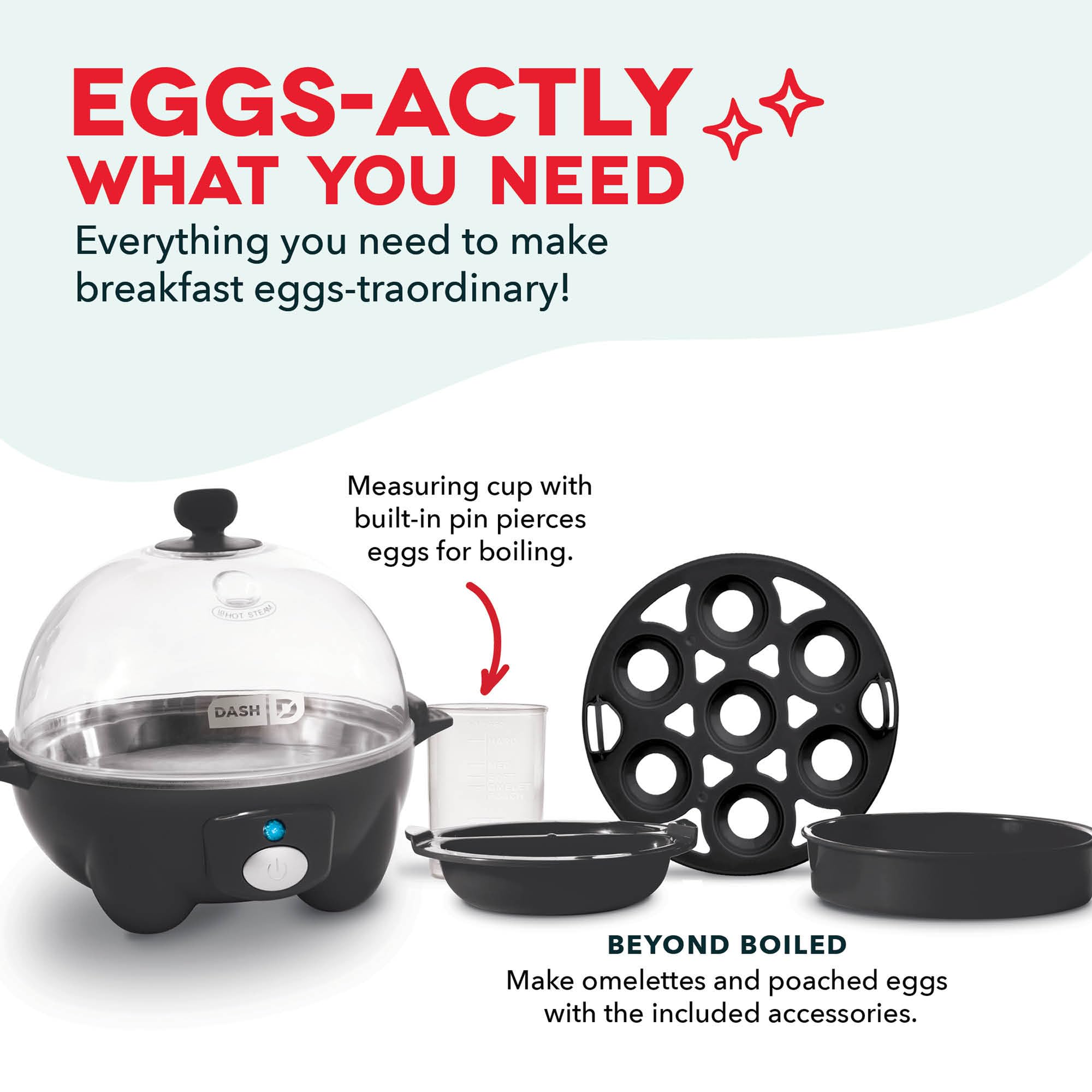 Dash bol de omelette cocinando una ración, ideal para desayunos express