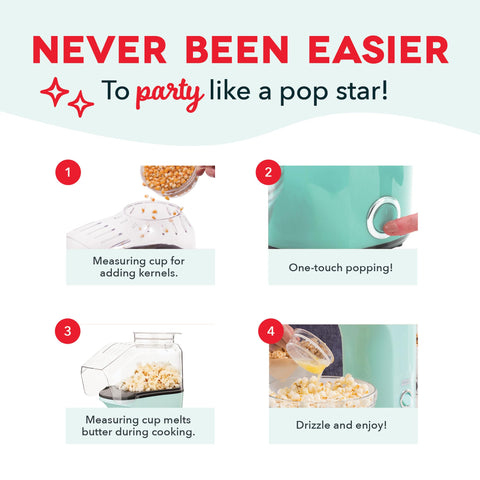 Dash Fresh Pop: guía de recetas para crear palomitas deliciosas.
