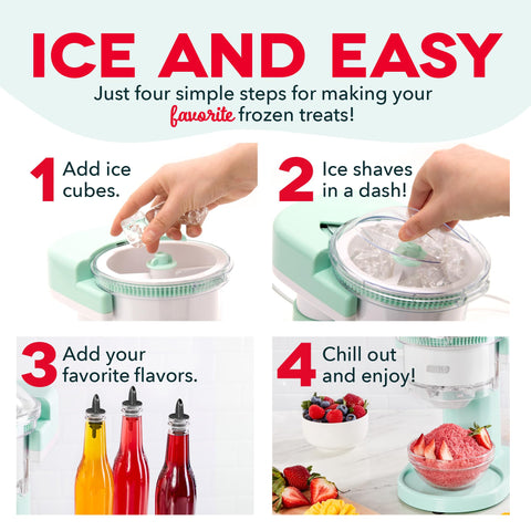 Dash hielo raspado para conos de nieve, refrescante y divertido en casa.