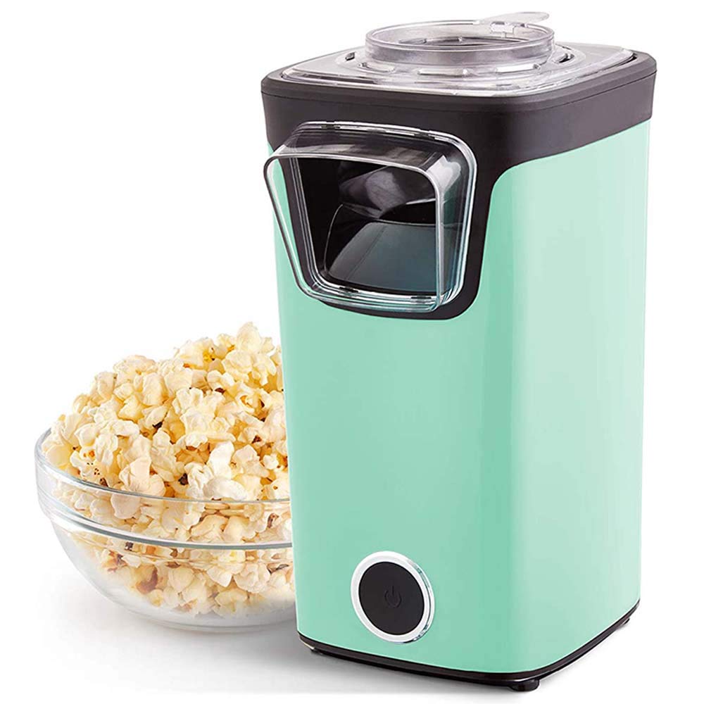 Dash Turbo Pop Popcorn Maker en acción con aire caliente para palomitas rápidas