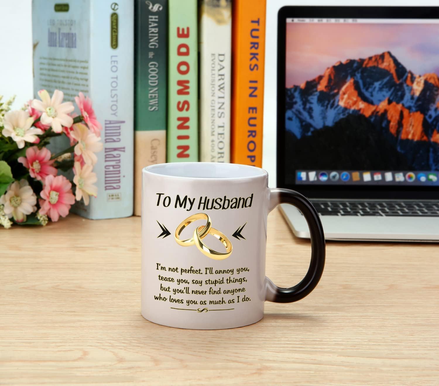Taza DasyFly regalo romántico 11 onzas, ideal para aniversarios y cumpleaños.