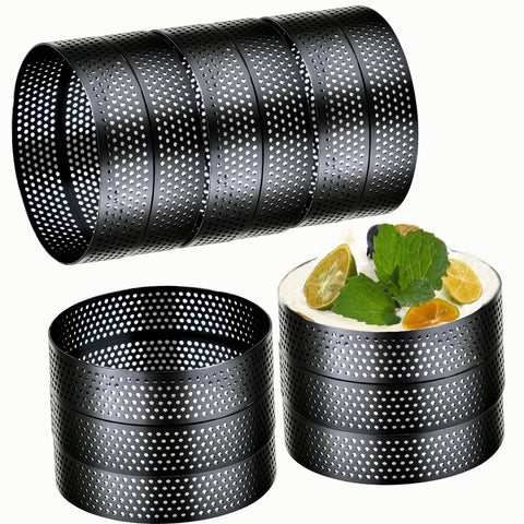 DATANYA juego de 12 anillos perforados para tartas de 8 cm, horneado uniforme