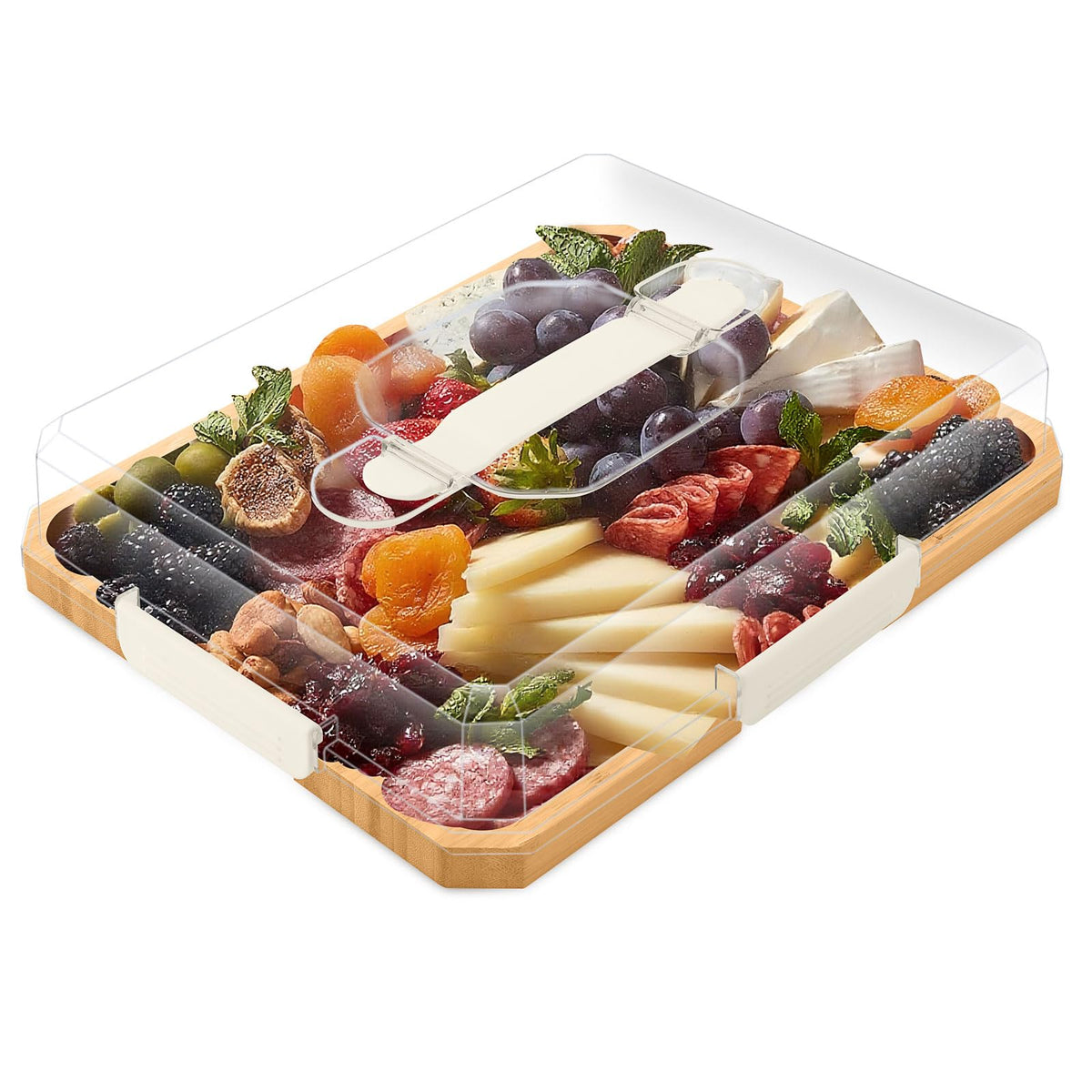 Datichee tableros de charcutería con tapa para mantener frescos los aperitivos durante el servicio