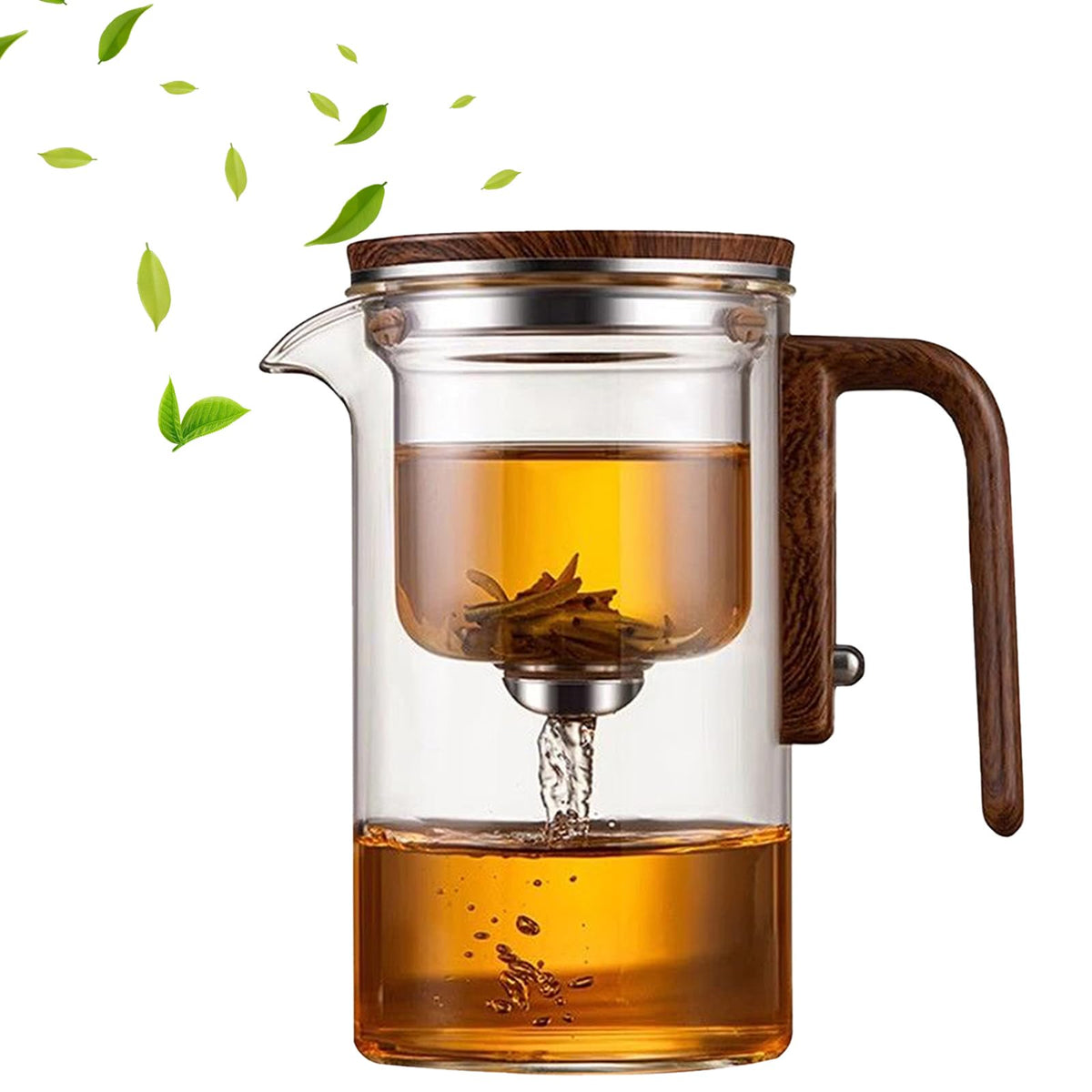 Datohon Enchanti Tea Pot con vidrio transparente para ver la infusión en directo